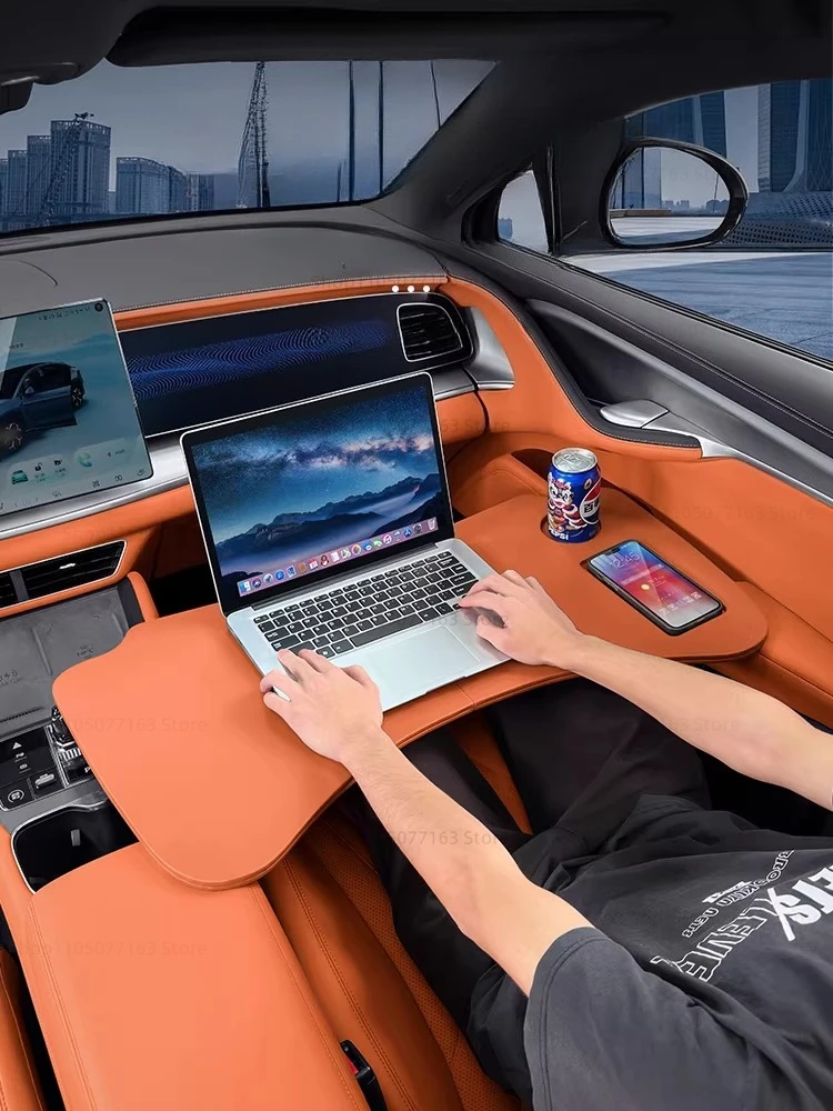 For BYD Sealion 07 EV Car Mounted Desktop Computer Dining Table Multifunctional Co Driver's Desk Interior Supplies Modification