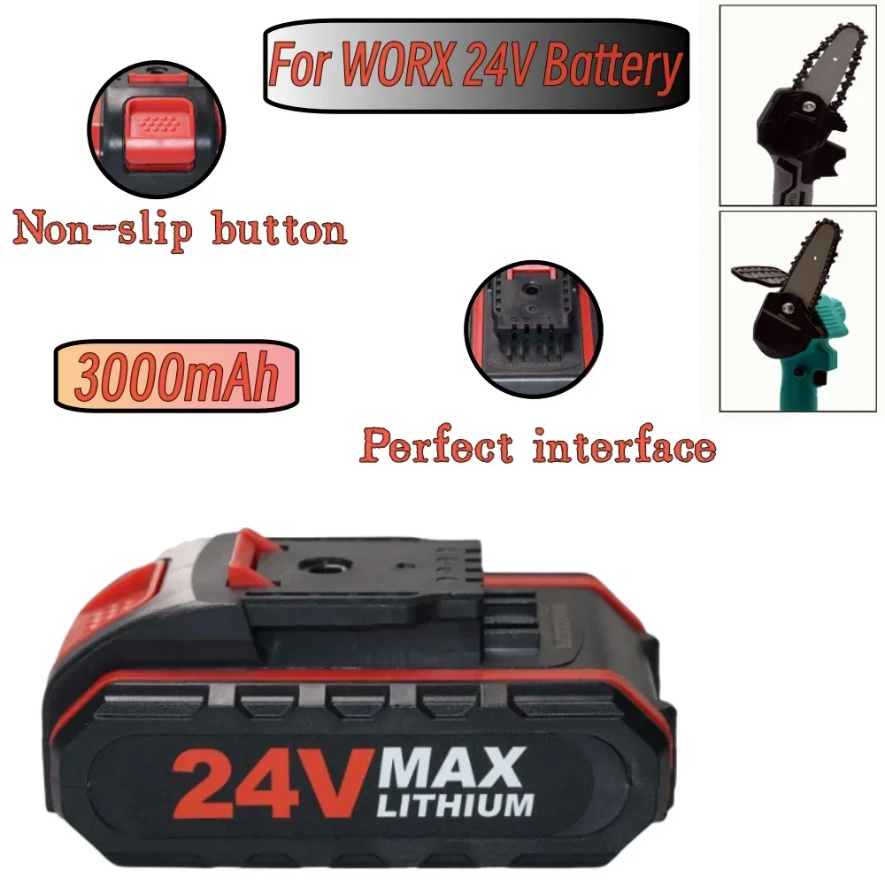 3000mAh rechargeable lithium battery,  for WORX 24V 48V 88V screwdriver electric drill electric pruning saw universal battery