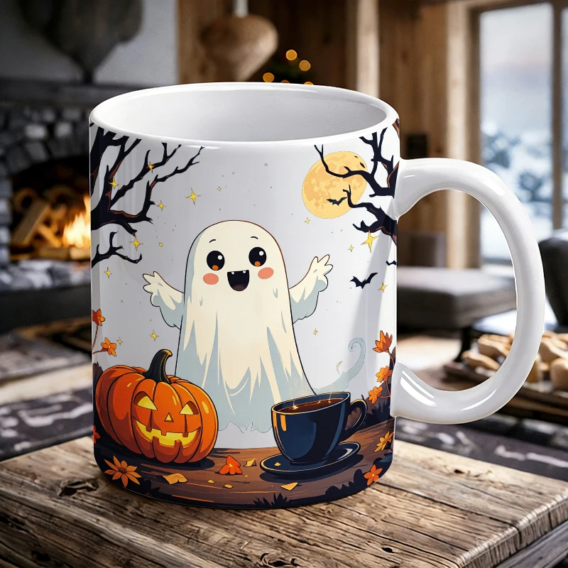 

2026 Fashion NEW Mug Coffee Cup Ceramic Cup Spooky Halloween Night with Ghostly Delights and Warm Autumn Drinks