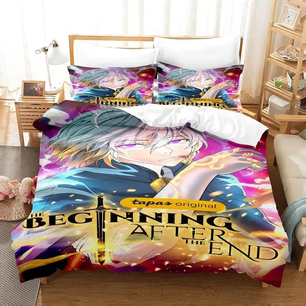 New The Beginning After The End Bedding Set Single Twin Full Queen King Size Bed Set Adult Kid Bedroom Duvetcover Sets Anime Bed