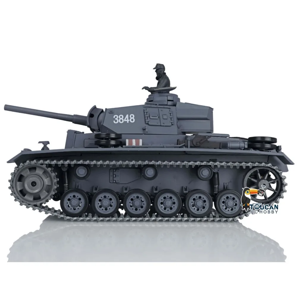 US Stock HENG LONG 1/16 7.0 Upgraded Metal Tracks RC Panzer III L RTR Radio Control Tank 3848 Remote Control Car Panzer - view 2