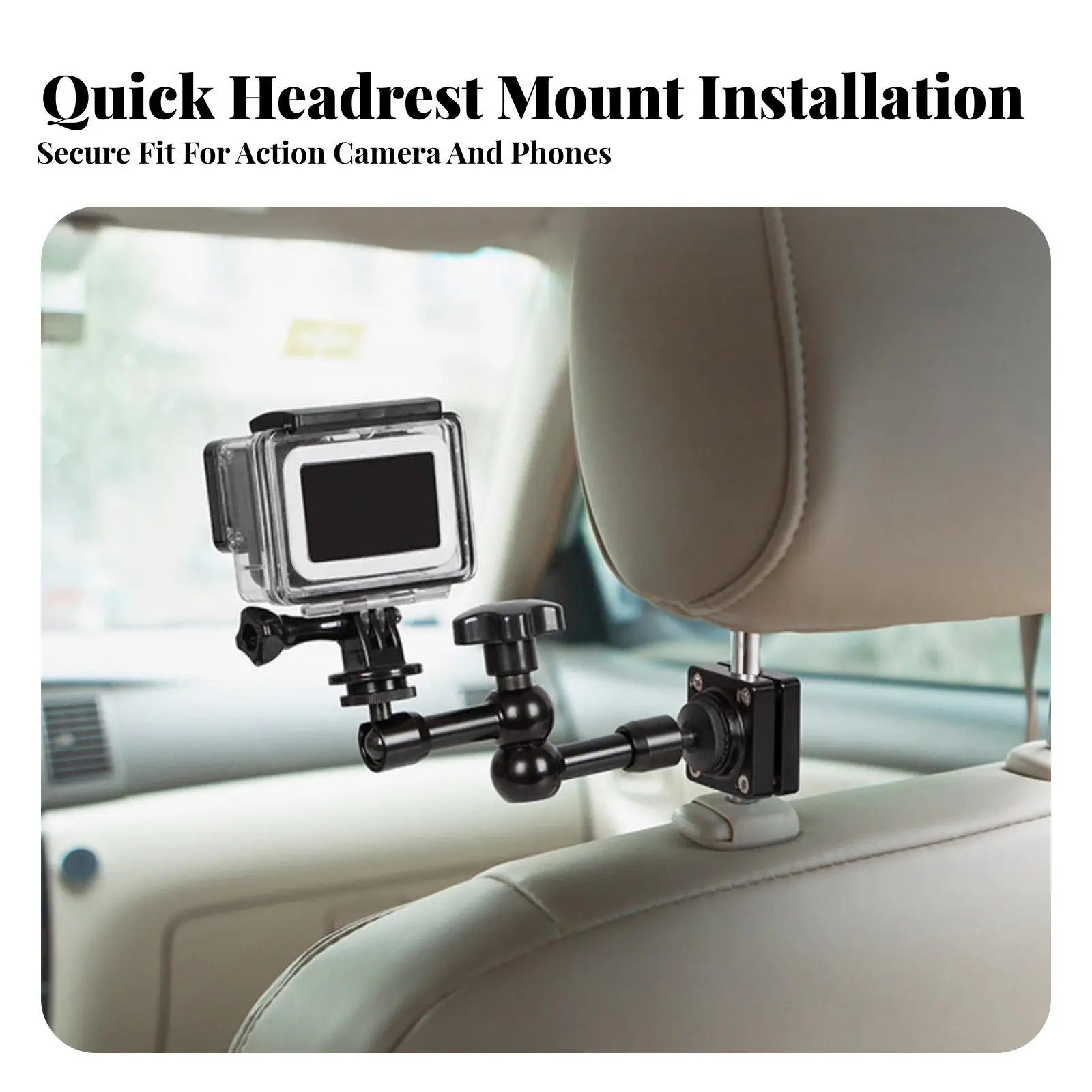 Rear Seat Phone Bracket Headrest Car Mount Car Device Holder for Backseat Entertainment and Hands Free Filming