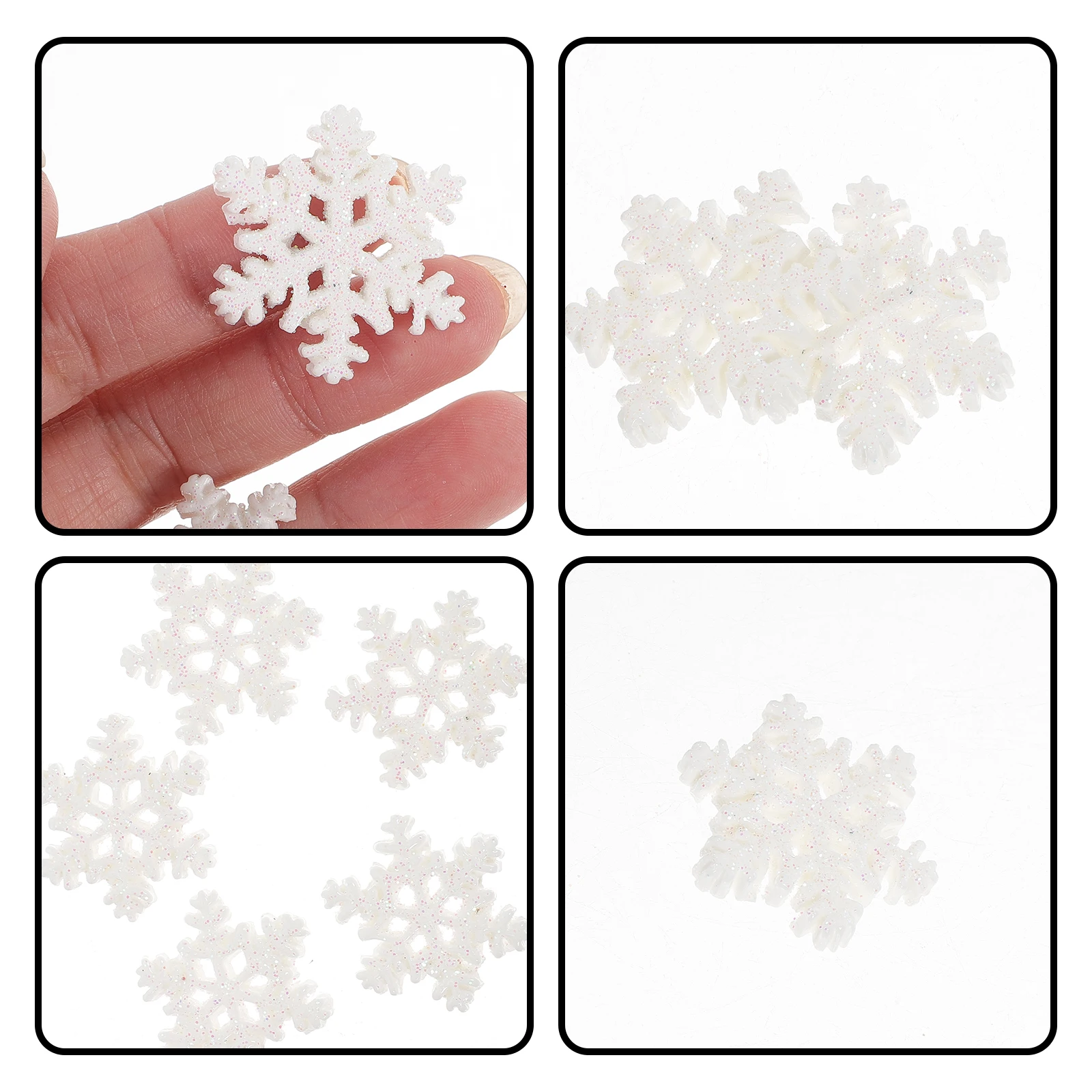 

100 Pcs Snowflake Decoration Unique Mini Snowflakes Decorations Small Micro Landscape Accessories Resin Craft