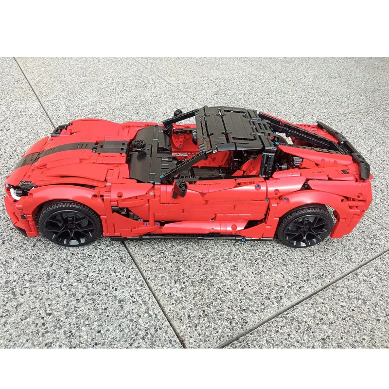 MOC-199855 bloques de carreras de coches deportivos icónicos rojos, modelo 3399 piezas MOC, bloques de construcción creativos para niños, juguete para regalo de cumpleaños