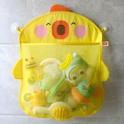 New Cartoon Duck Baby Bathroom Mesh Bag Sucker Design For Bath Toys Kids Animal Shapes Cloth Sand Toys Storage Net Bag