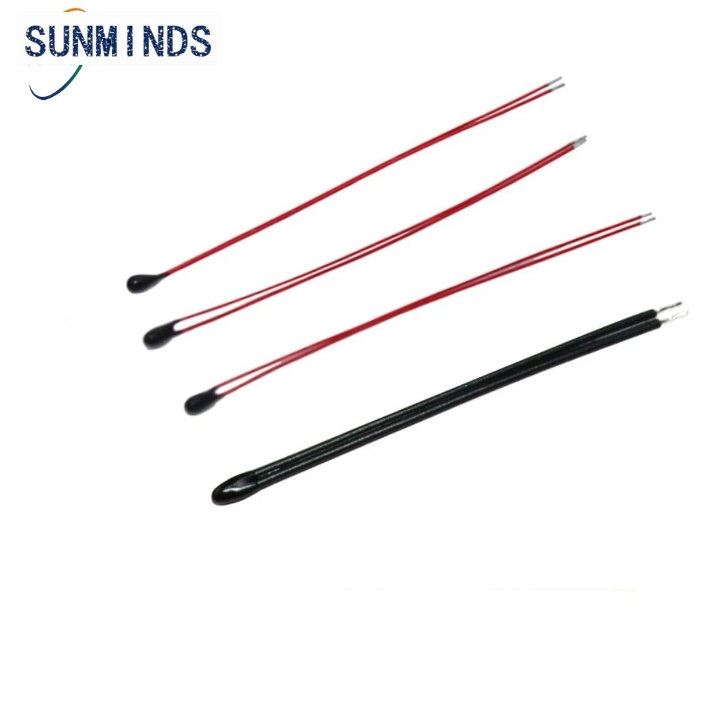 10PCS Thermistor NTC Negative Temperature Coefficient 10K Control Sensor 3950 Probe 100K Paint MF52B Red Enamelled Wire  1%