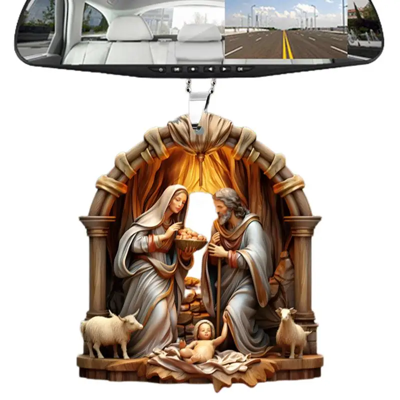 

Nativity Pendant The Birth Of Jesus Decor Acrylic Nativity Scene Pendant Nativity Christmas Tree Ornaments For Christian