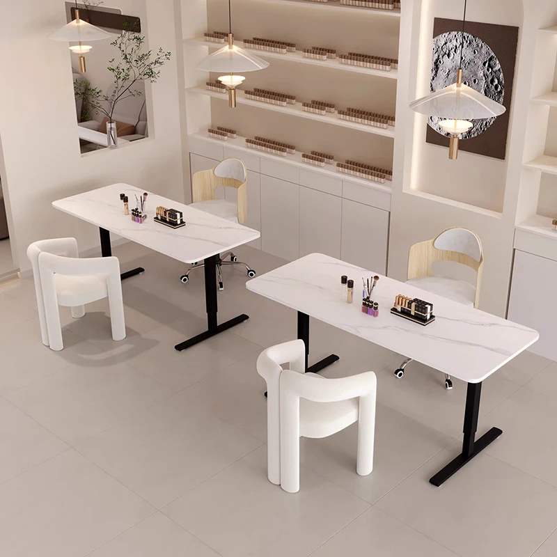 zf-Minimalist Marble Nail Desk Profesional Premium Trendy Classic Nail Table Beauty Rustic Table Onglerie Nail Salon Furniture%