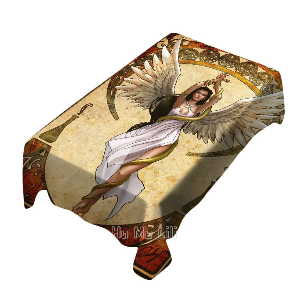 Hygeia.health Snake Shaped Goddess Of Enchantment With By Ho Me Lili Table Cloth Rectangle