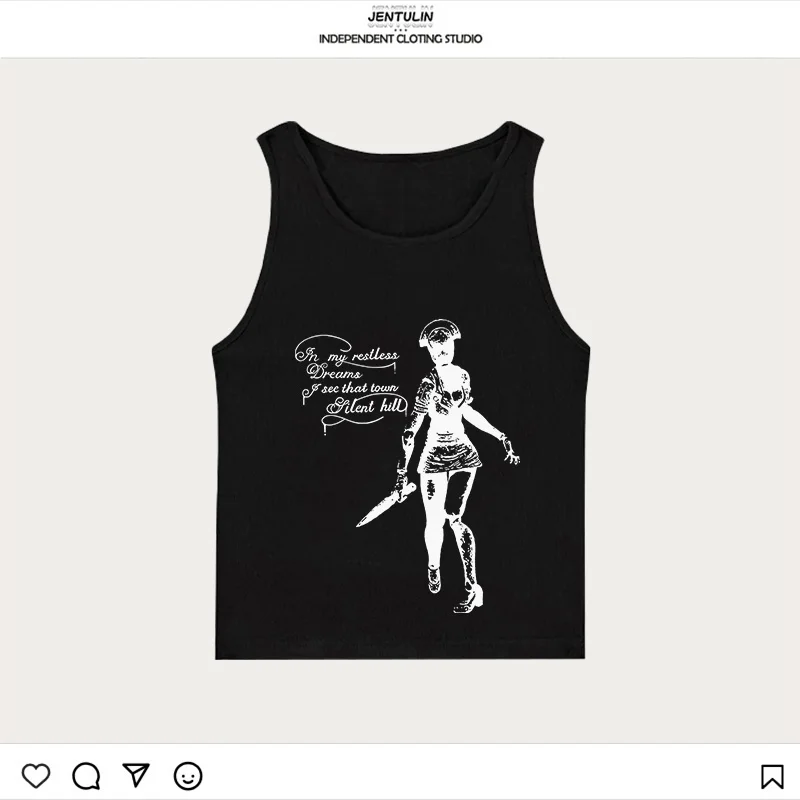 Vintage Y2K Tops Punk Brief Drucken Casual Nette Tops Harajuku Gothic Streetwear Frauen Ärmel Sling Crop Tops 2000er Jahre Emo Mädchen