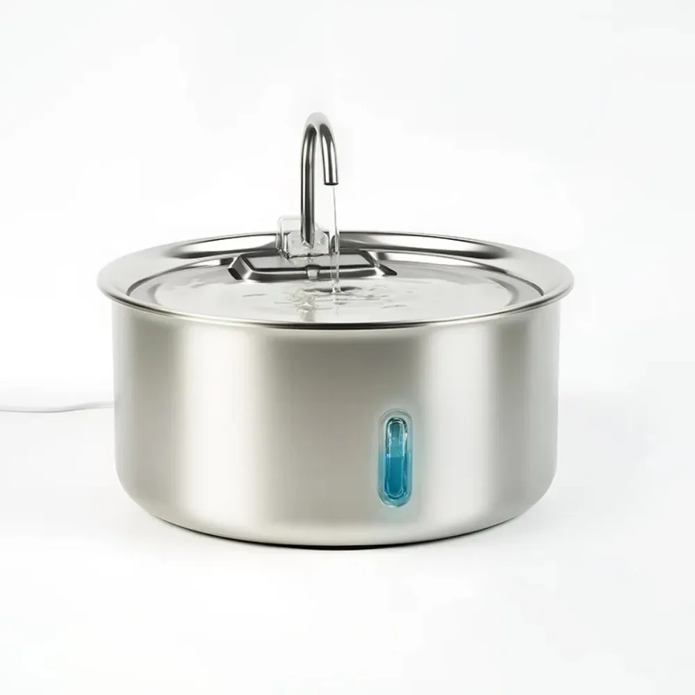 

Stainless Steel Portable Automatic Pet Water Dispenser with Charge Smart Circulating Water Output Feeder