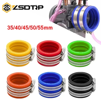 Zsdtrp adaptador de borracha para carburador de motocicleta, 35mm 40mm 45mm 50mm 55mm, entrada de tubo para pwk keihin oko koso carboidratos