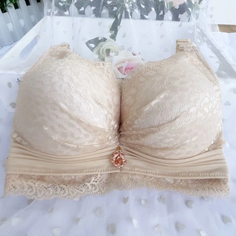 8cm Small Chest a Cup Gathering Thickened Bra Super Thick 9cm Small Flat Chest Bra Super Gathering Upper Support Showcase Bra