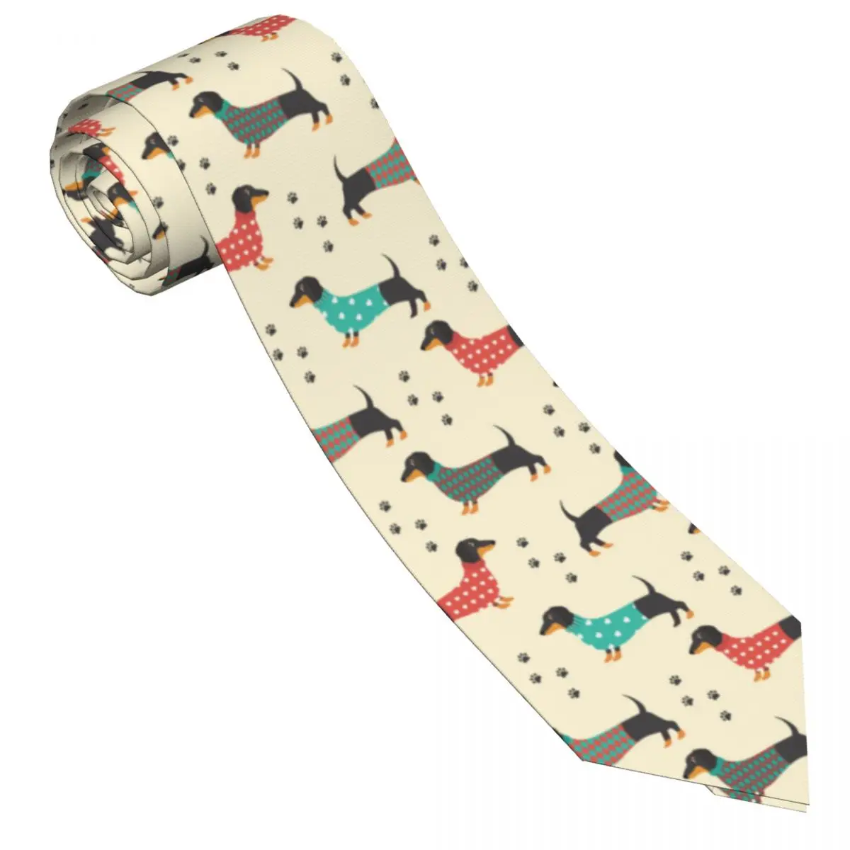 Mens Tie Classic Skinny Dachshunds In Clothes And Dog Prints Neckties Narrow Collar Slim Casual Tie Accessories Gift