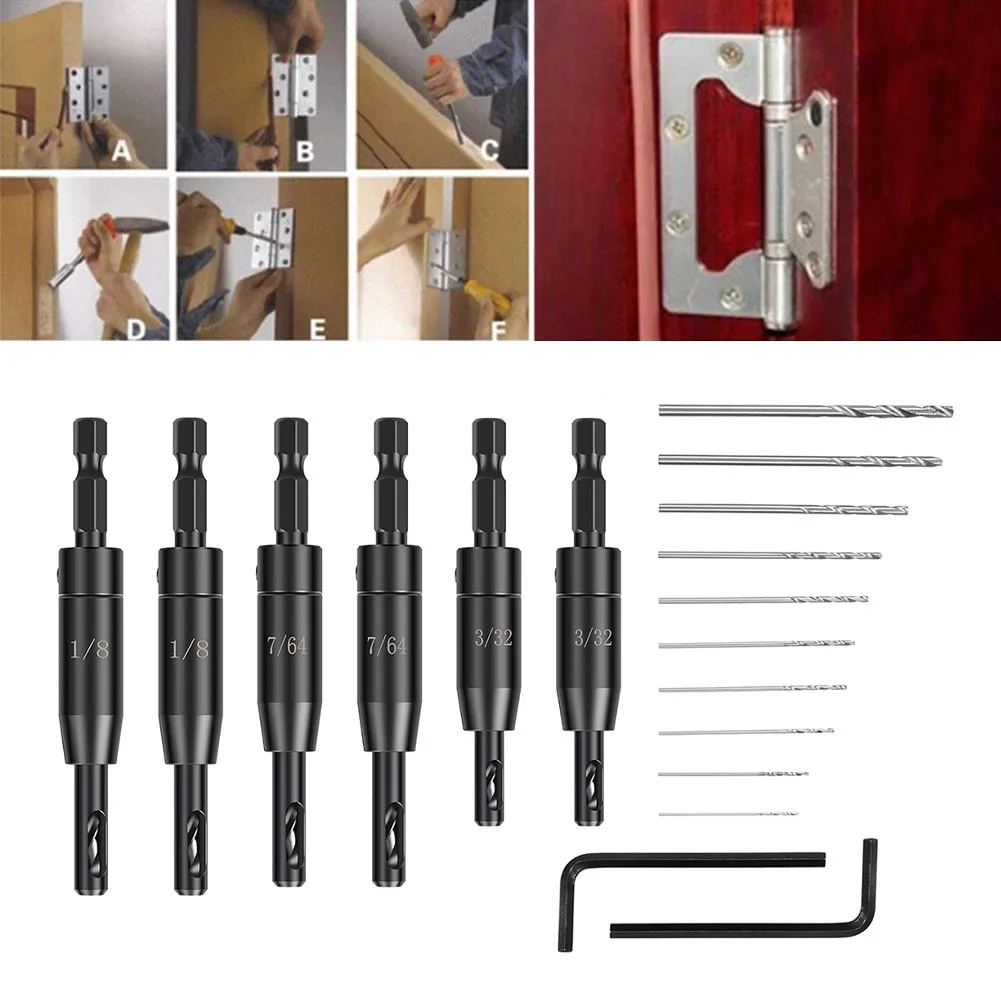 18 قطعة مجموعة لقمة مثقاب ذاتية التمركز عرافة عرقوب VIX بت 14 سداسية عرقوب مركز مجموعة لقمة مثقاب للمفصلات أداة نجارة #3