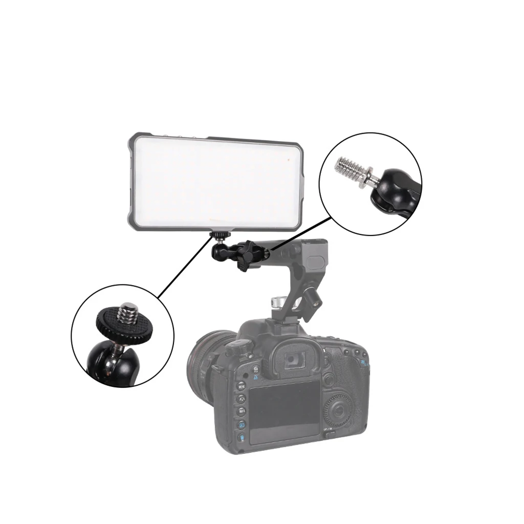 Universeller magischer Arm mit kleiner Kugelkopf-Monitor halterung Doppel 1/4 "Schraube für Sony Canon Kamera Zubehör Stativ Telefon clip – Detail 8