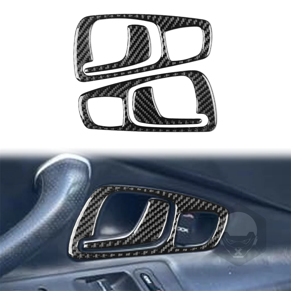 

For Honda S2000 04-09 Interior Door Pulls Carbon Fiber Trim Stickers 4 Pieces