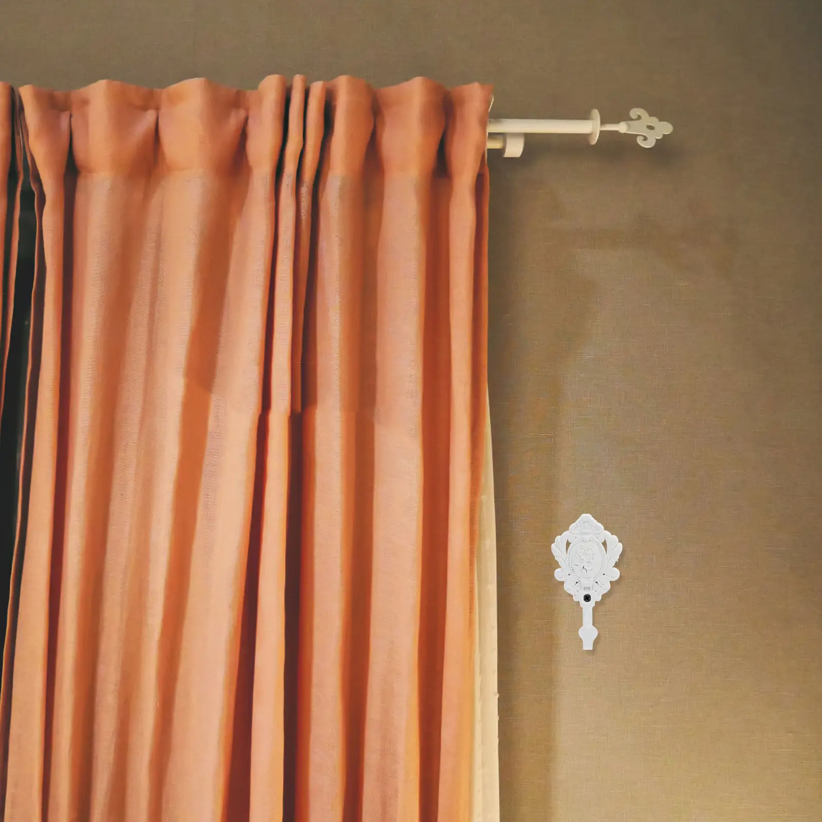 2Pcs Zinc Alloy Vintage Curtain Hooks Multi Functional Wall Mounted Holdbacks for Drapery Towels Belts Bags Keys Indoor Outdoor