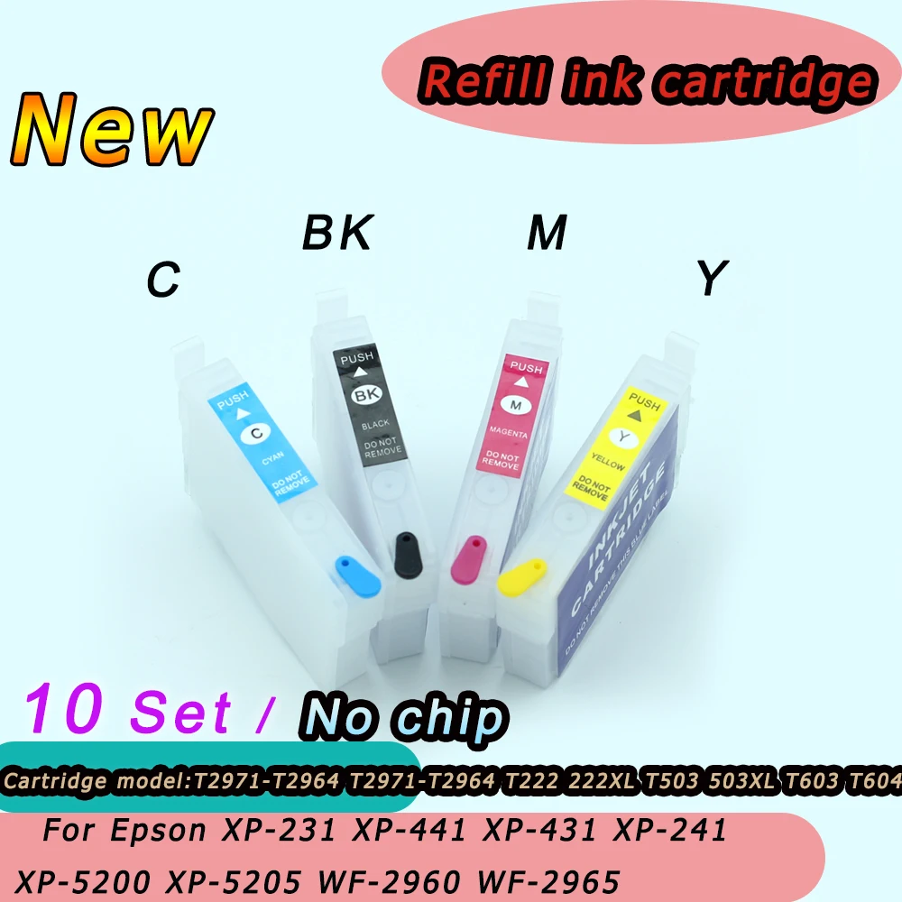 XP211 XP241 232 222XL T503 503XL T604T603 Refill Ink Cartridges No Chip For Epson XP-5200 XP-5205 WF-2960 WF-2965 XP231 Printer