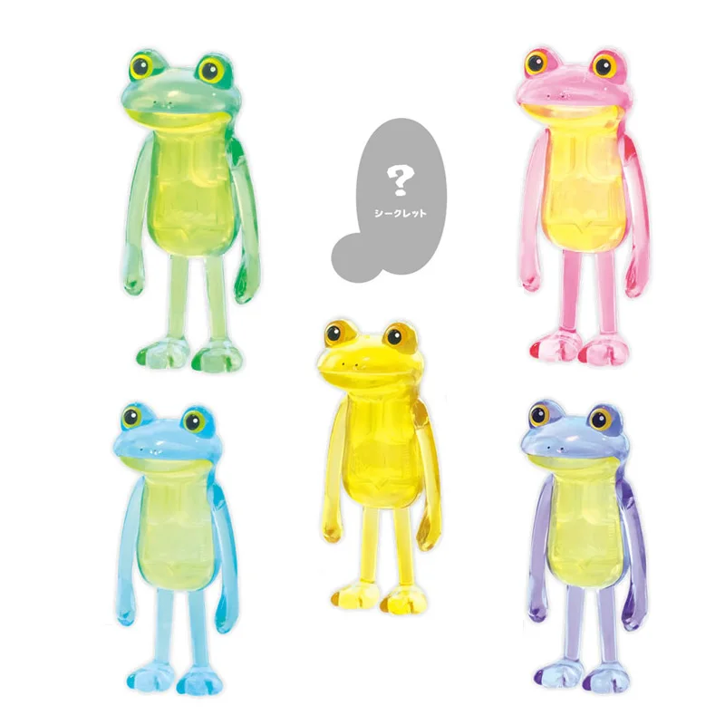 QUALIA Gashapon Capsule Toy Miniature Figurines Careless Frogs with A Sense of Sadness Ice Cream Table Ornaments Toys Kids Gifts