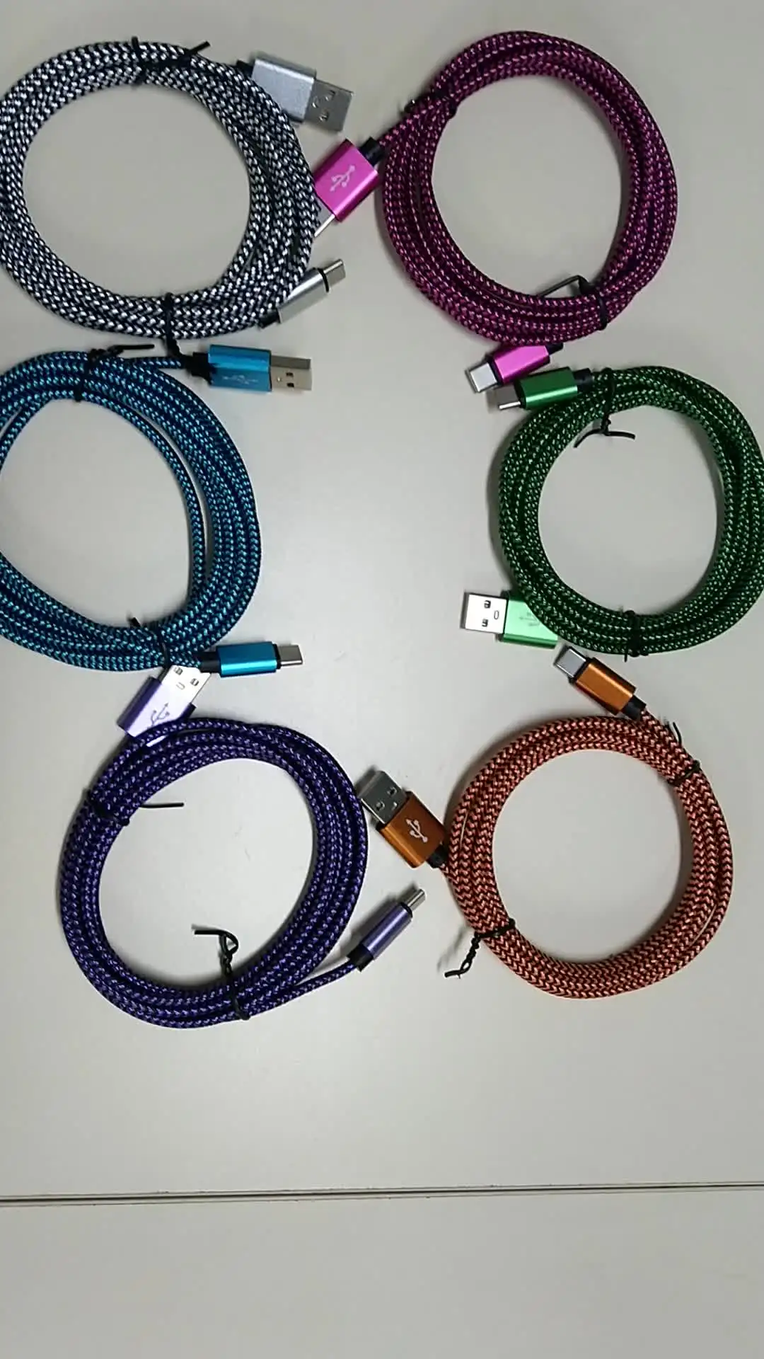 USB Type C Cable Date Sync 2.4A Fast 1M 2M 3M Charging Nylon Braided Wire Charger Cable For Samsung Huawei Android Mobile Phone
