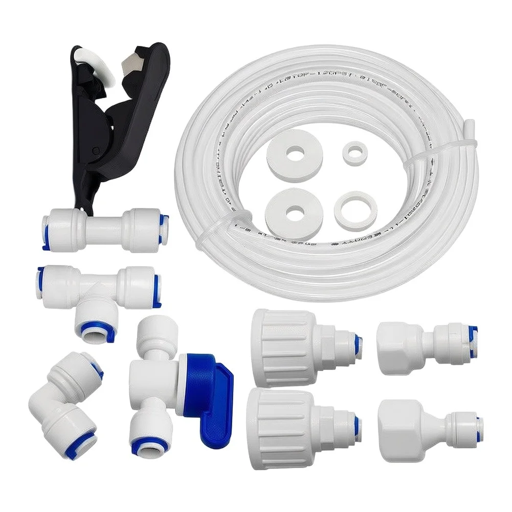 10M Water Supply Tubing Kit with Quick Connect Fittings for Fridge Refrigerator RO System Ice Maker Humidifier Dispenser