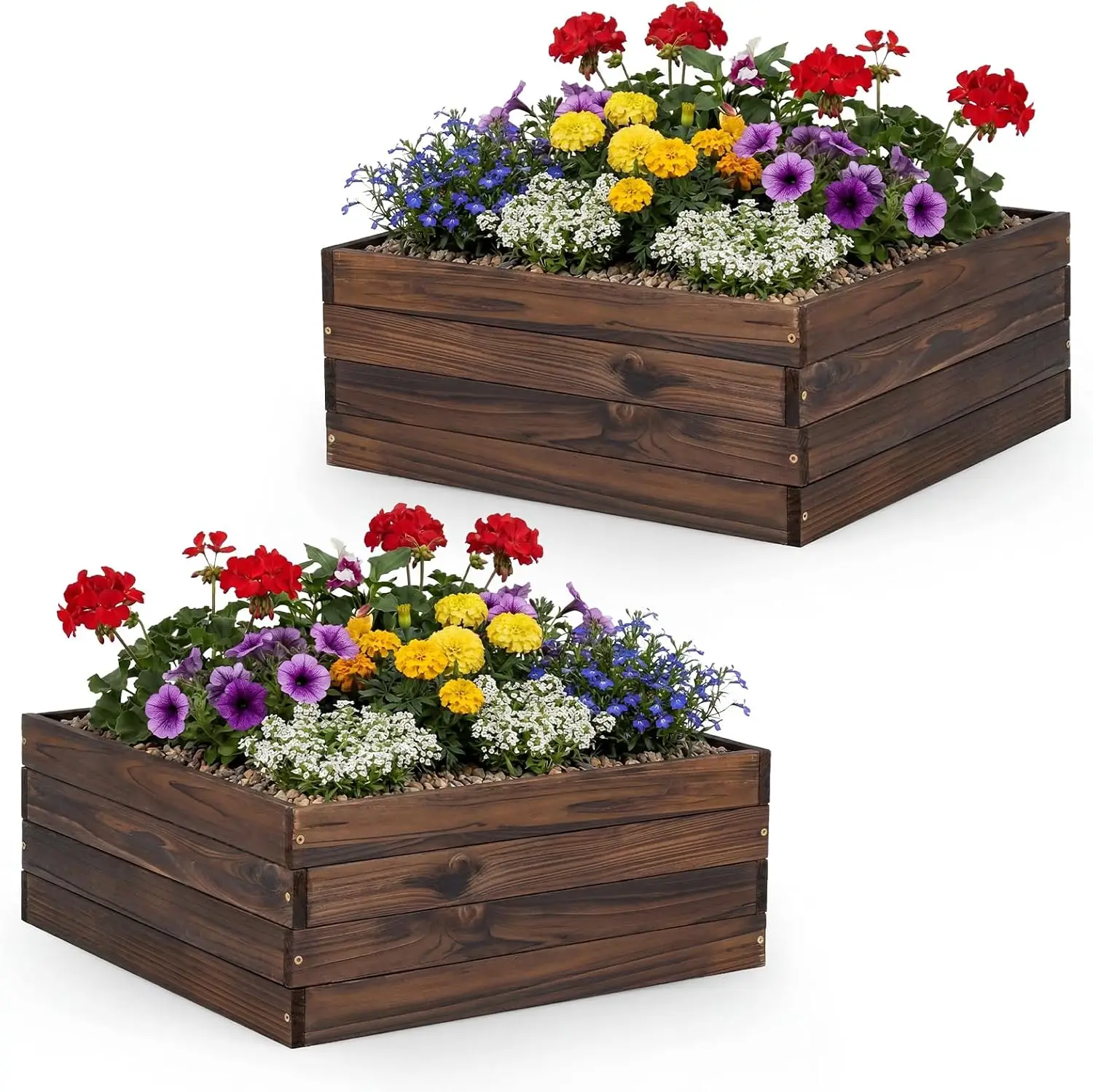 GIANTEX Wooden Raised Garden Bed Set 2, 23