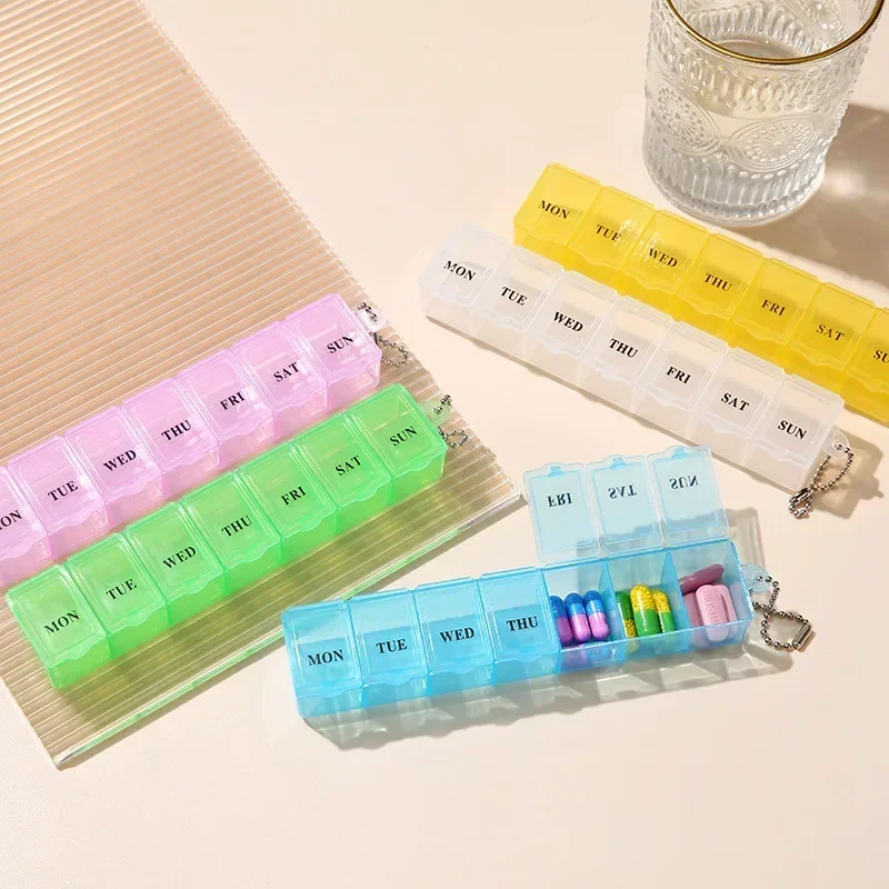 New Weekly Pill Medicine Box 7 Grids Tablet Holder Storage Organizer Container Case Medicine Storage for Vitamin Fish Oils