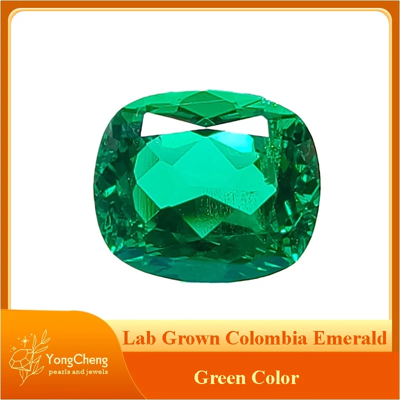 

Lab Grown Colombia Emerald Rectangle Cushion Shape Green Color Gemstone for Charms Diy Jewelry Making with AGL Certificate