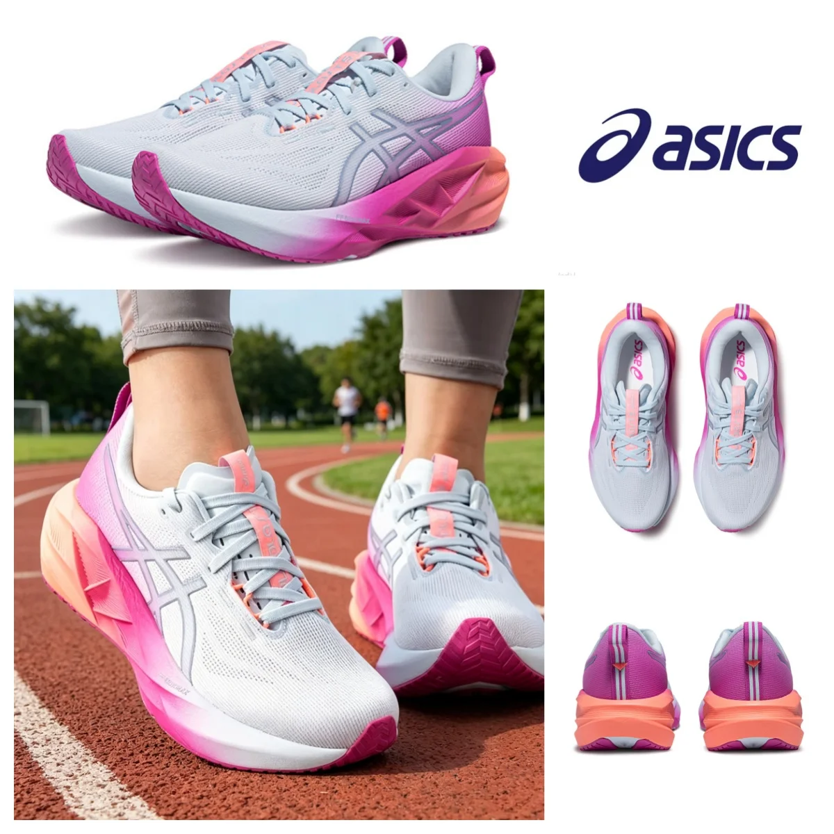 

Asics Women Mid-Top Running Shoes, Lightweight breathable shock absorbing non-slip comfy outdoor sports sneakers 1012B989-400