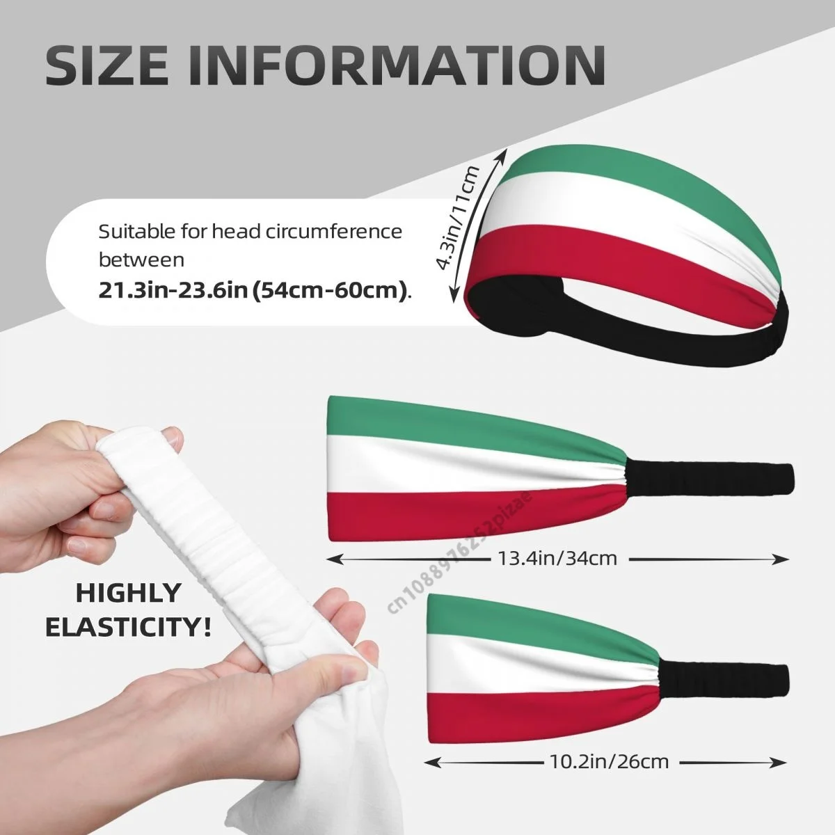 علم الكويت للرجال والنساء، عصابات رأس مرنة واسعة لليوجا والرياضة واللياقة البدنية وممارسة التنس والجري والصالة الرياضية والرقص #4