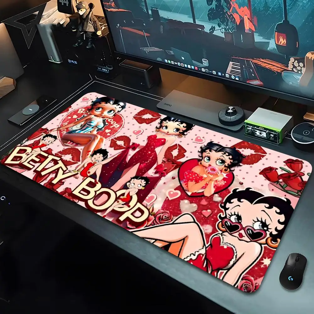 B-Betty-Cute-B-Boops Mouse Pad 90x40 Cm Desk Mat Xxl Pc Gamer Gaming Computer Offices Mousepad Keyboard view 6