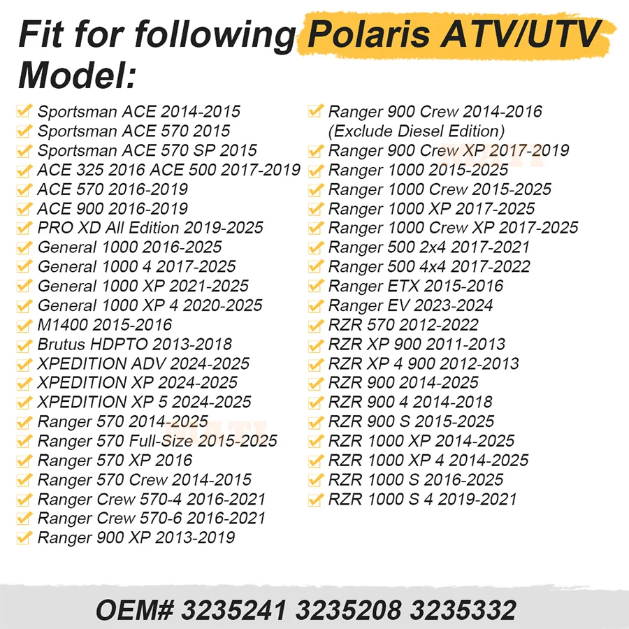 MATI Center Drive Bearing Cover & Bolt Fit for Polaris Ranger Sportsman ACE RZR 325 500 570 900 1000 XPEDI-TION XP General 1000