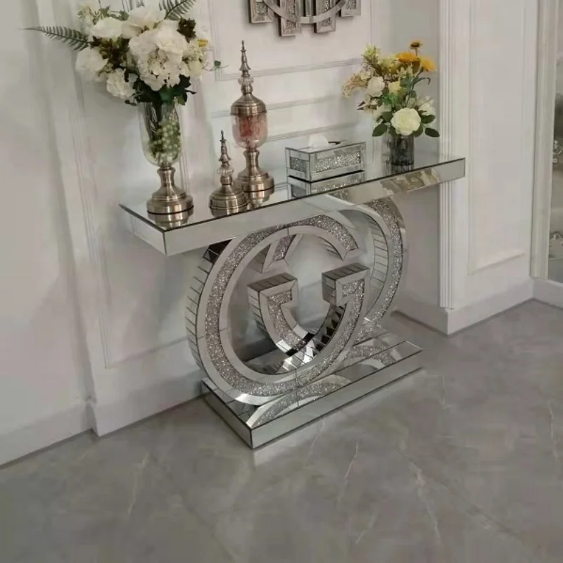 mirrored furniture console table crush diamond for living room