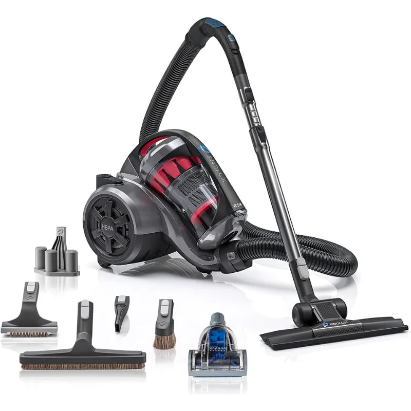 

Prolux RS4 Bagless Canister Vacuum, Lightweight with Dual HEPA Filtration, 25 Foot Retractable Cord