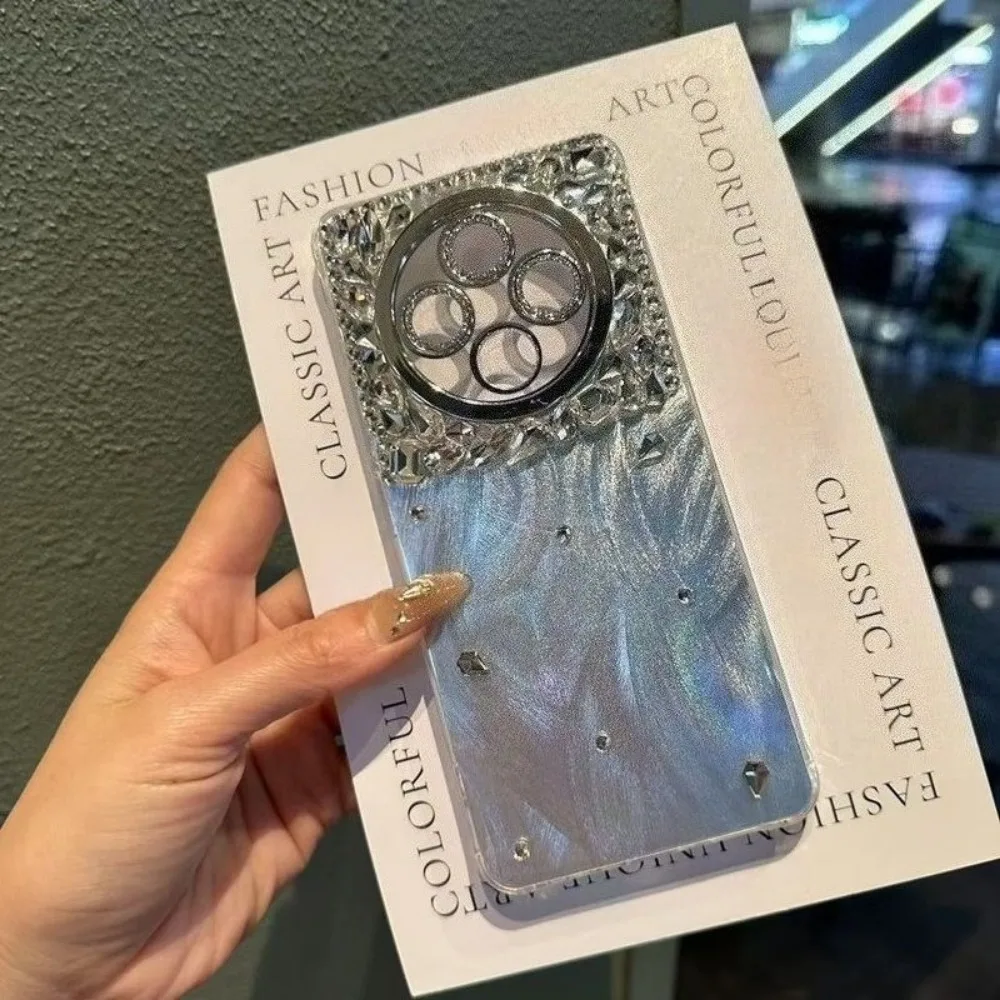 

Роскошный чехол для мобильного телефона из пряжи со стразами и перьями для Huawei Honor Magic 6 Pro, модный 3D защитный чехол от падения