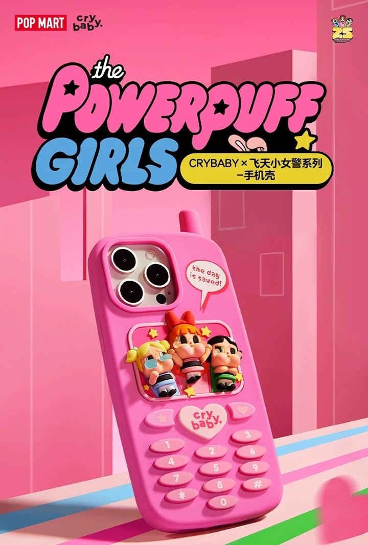POP CRYBABY The Powerpuff Girls Case Soft Silicone Cover for iPhone 11 12 13 14 15 16 Pro Max - náhled 3