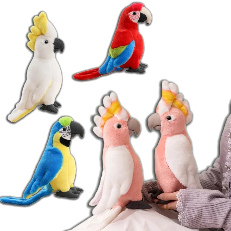 Simulated Parrot Plush Toy Realistic Bird Stuffed Animal Educational Nature Figure For Science Learning Display Gift
