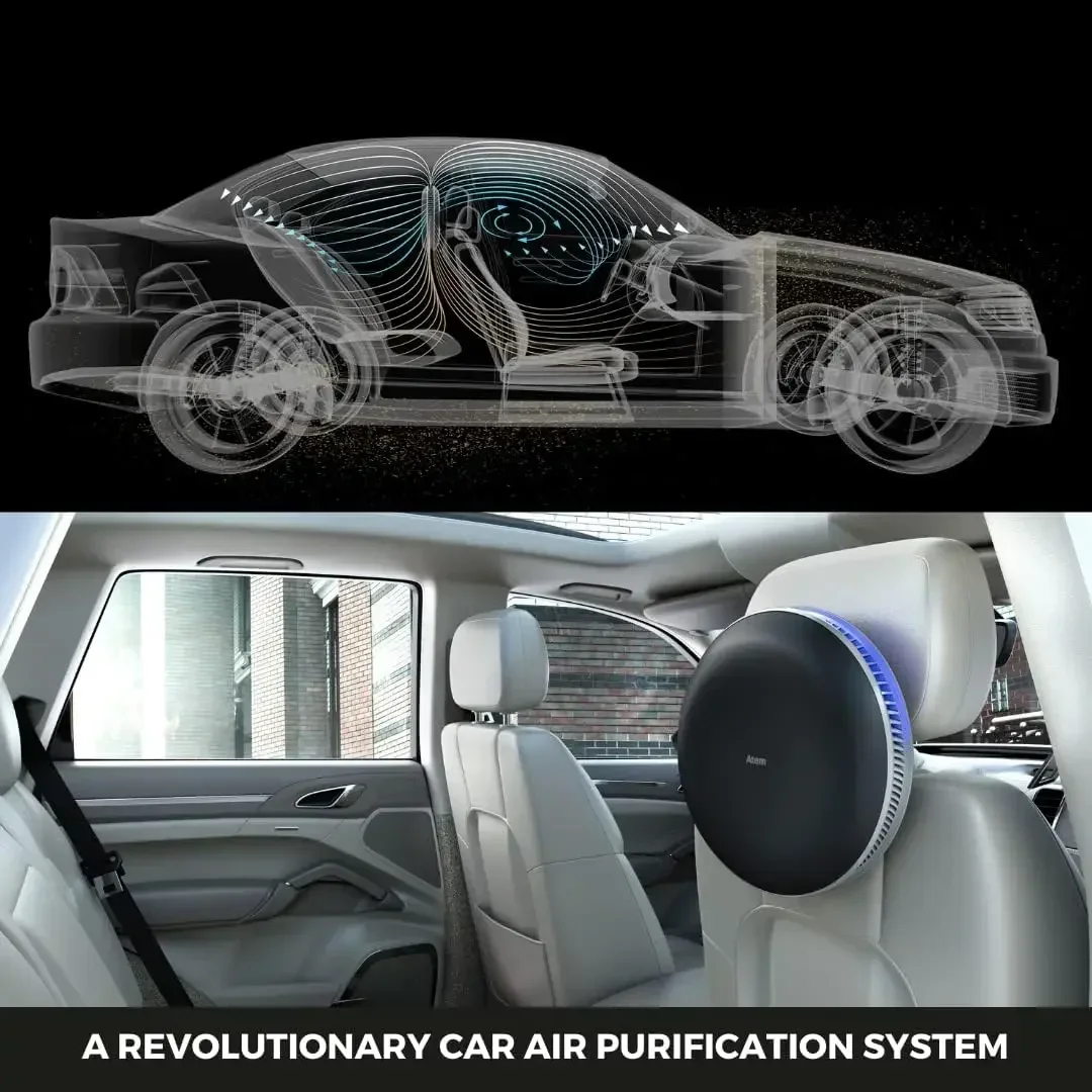 

IQAir Atem Car Portable HEPA Air Purifier, Filters for Pollution, Odors, Gases, Car Fumes, and Asthma Triggers, Bacteria