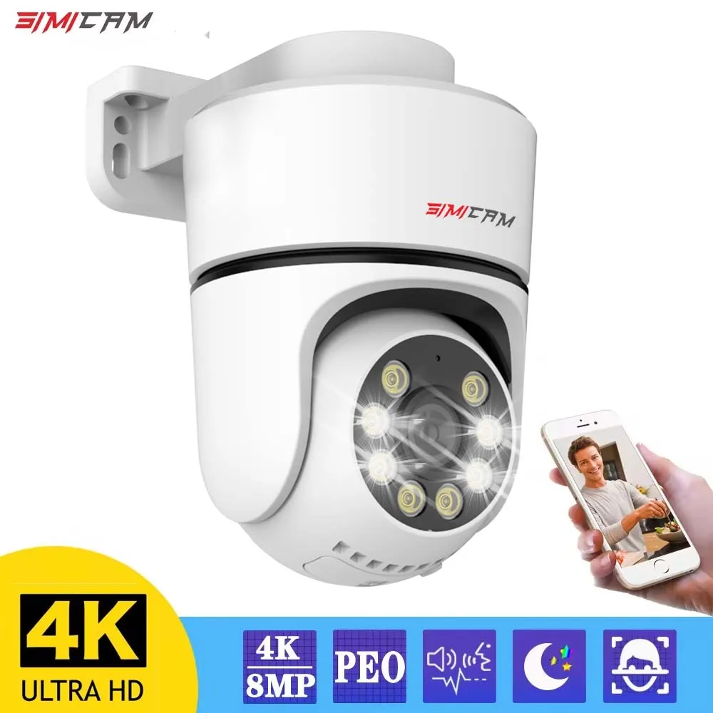 4K POE Security PTZ IP Camera Street Onvif Outdoor Color Night Vision P2P Pan Tilt With Motion Detection Two Way Audio SD Slot