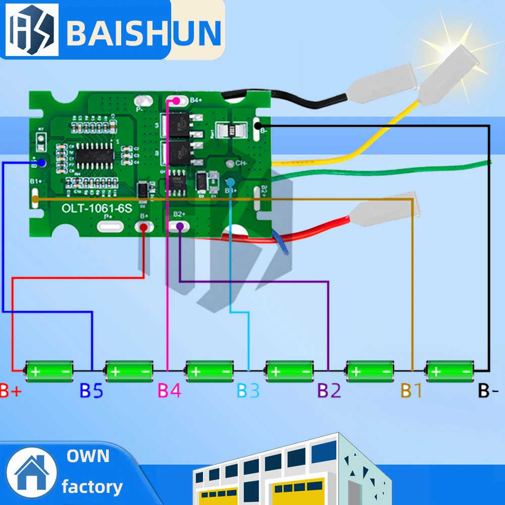 6S 25V 2MOS 30A BMS Direct Insert Electric Tools  Lithium Battery Charging Module Hand drill, electric wrench, hand grinder