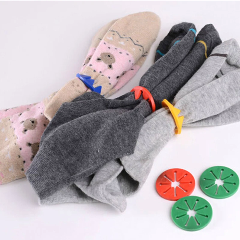 20Pcs Colorful Sock Clips Assorted Holder Rings Multifunctional Laundry Clothes Pegs Organizer for Household Storage