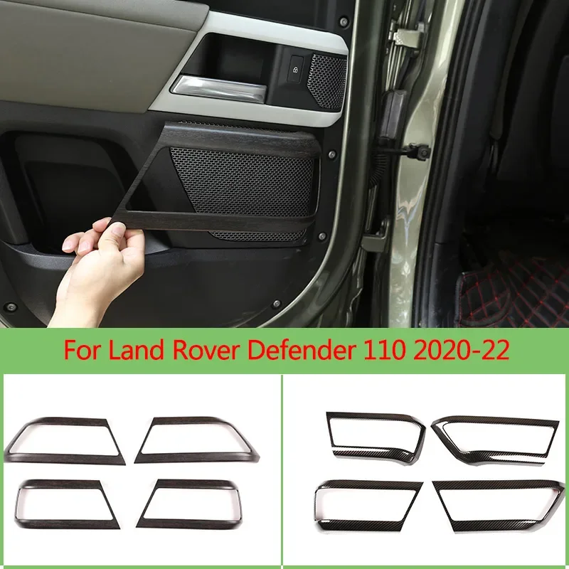 

For Land Rover Defender 110 2020-2022 ABS Carbon fiber Car Inner Door Handle Frame Decoration Sticker Car interior Accessories j