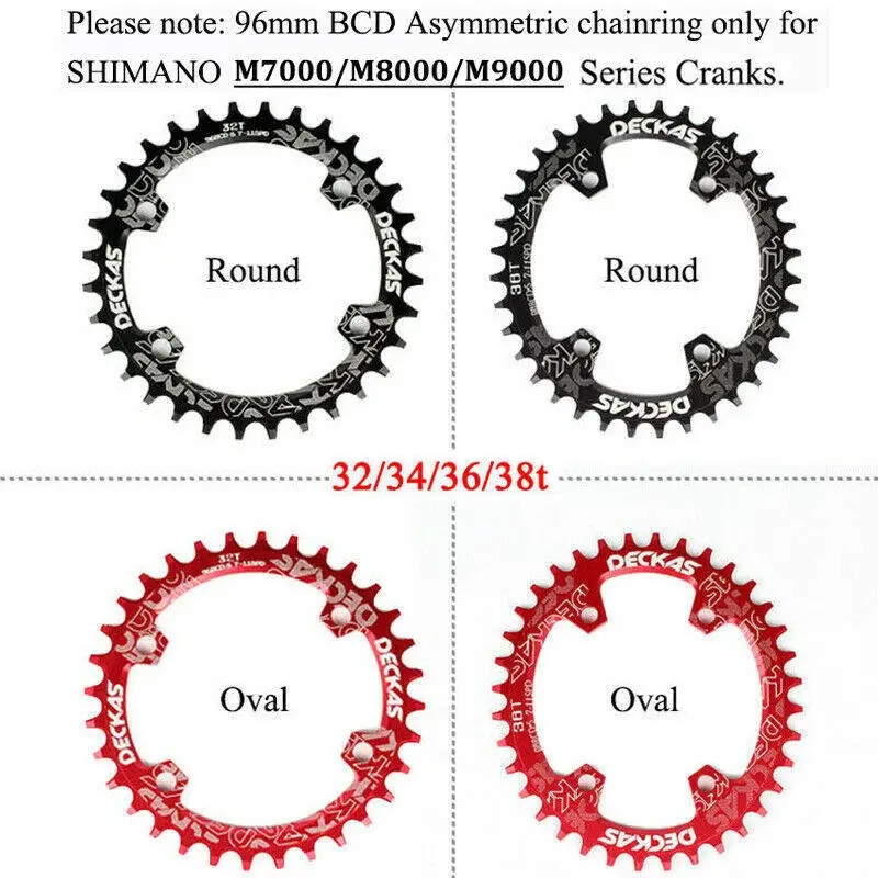 DECKAS Round 96BCD Chainring MTB 32T 34T 36T 38T Crown Plate Parts forShimano M6000 M7000 M8000 M4100 M5100