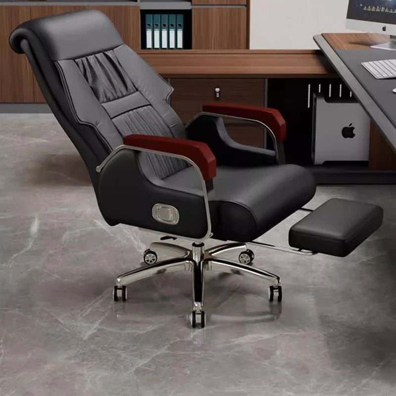 

Lazy Leather Office Chair Living Room Emperor Camp Dinning Designer Computer Office Chair Comfortable Muebles Library Furniture