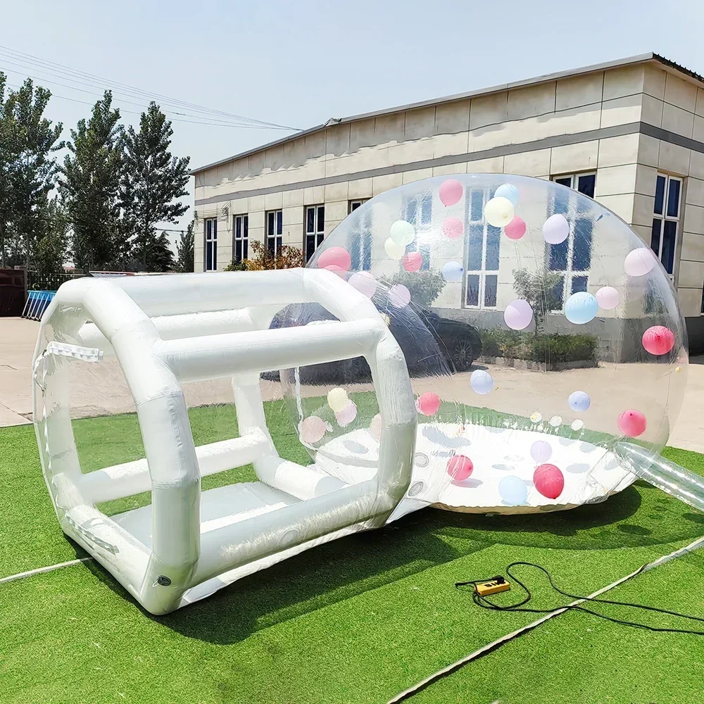 3M/4M TransparentPVCinflatable bubble house with hair dryer party event rental wedding photography background children gifts toy