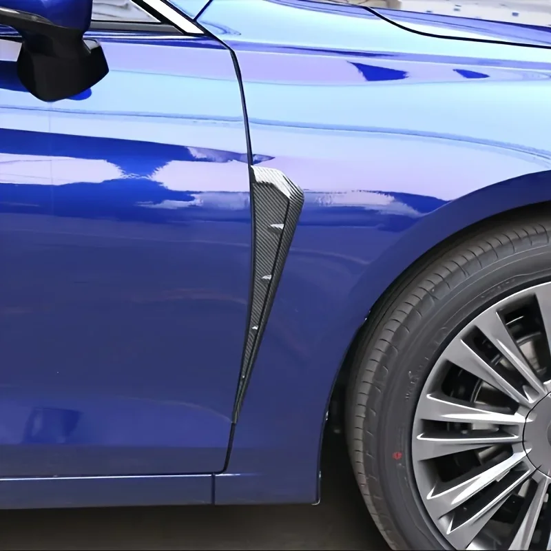 1 زوج سيارة درابزين الجانب غطاء فتحة التهوية الكسوة تعديل ألياف الكربون الأسود الحاجز الجانب الخياشيم العالمي تنفيس الهواء ملصقات الزخرفية #3