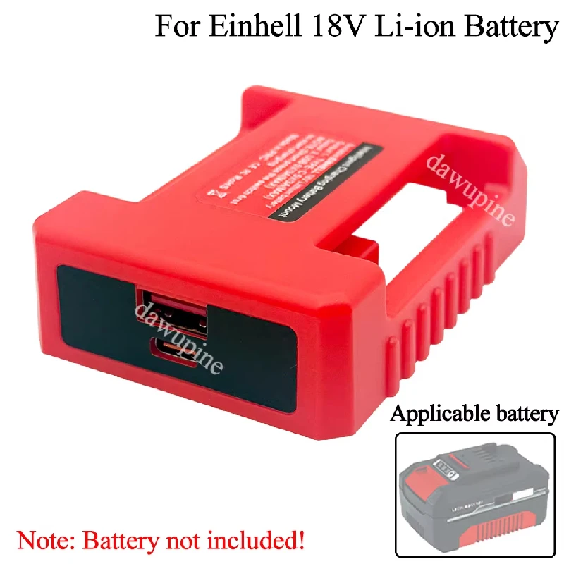 

Быстрозарядный USB-C Power Bank для аккумуляторов Einhell, DeWalt 20V, Milwaukee 18V, Makita, ноутбуков и мобильных телефонов