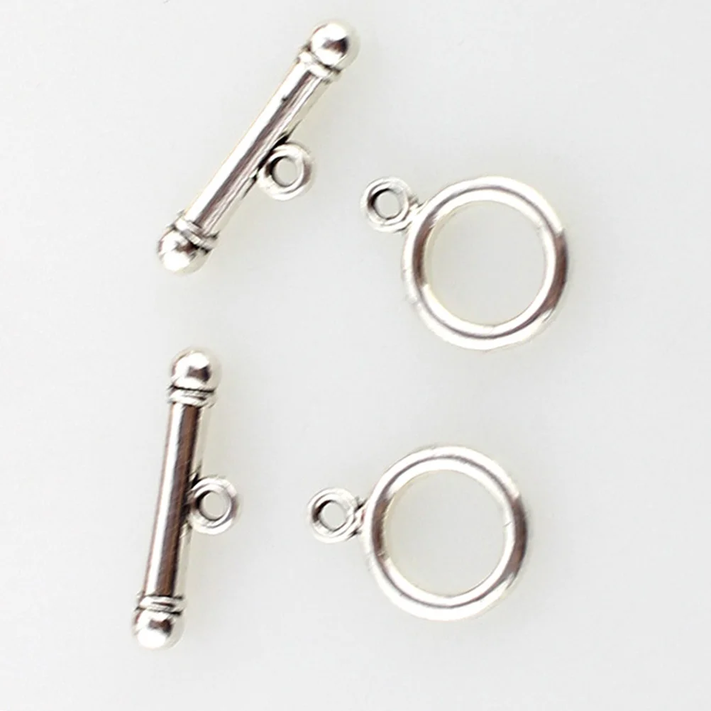 

130Pcs Silver Necklace Toggle Clasp Premium Alloy DIY Connector for Bracelet Keychain Anklet Sweater Chain Vintage