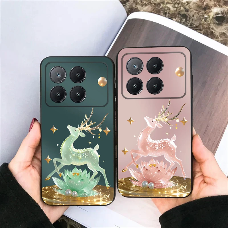 

Dreamy Silver Lotus Deer For Xiaomi Poco X7 M7 Pro 5G M5 X4Pro 6 4G C65 75 F6 F5 X6 5 7 X5 F7 Ultra M5S 4Pro 5G soft phone case